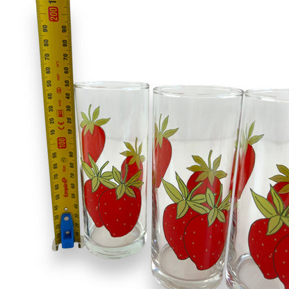 Strawberry Pattern Glass Set of 5