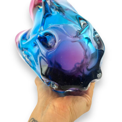 Pink & Blue Art Glass Large Vase