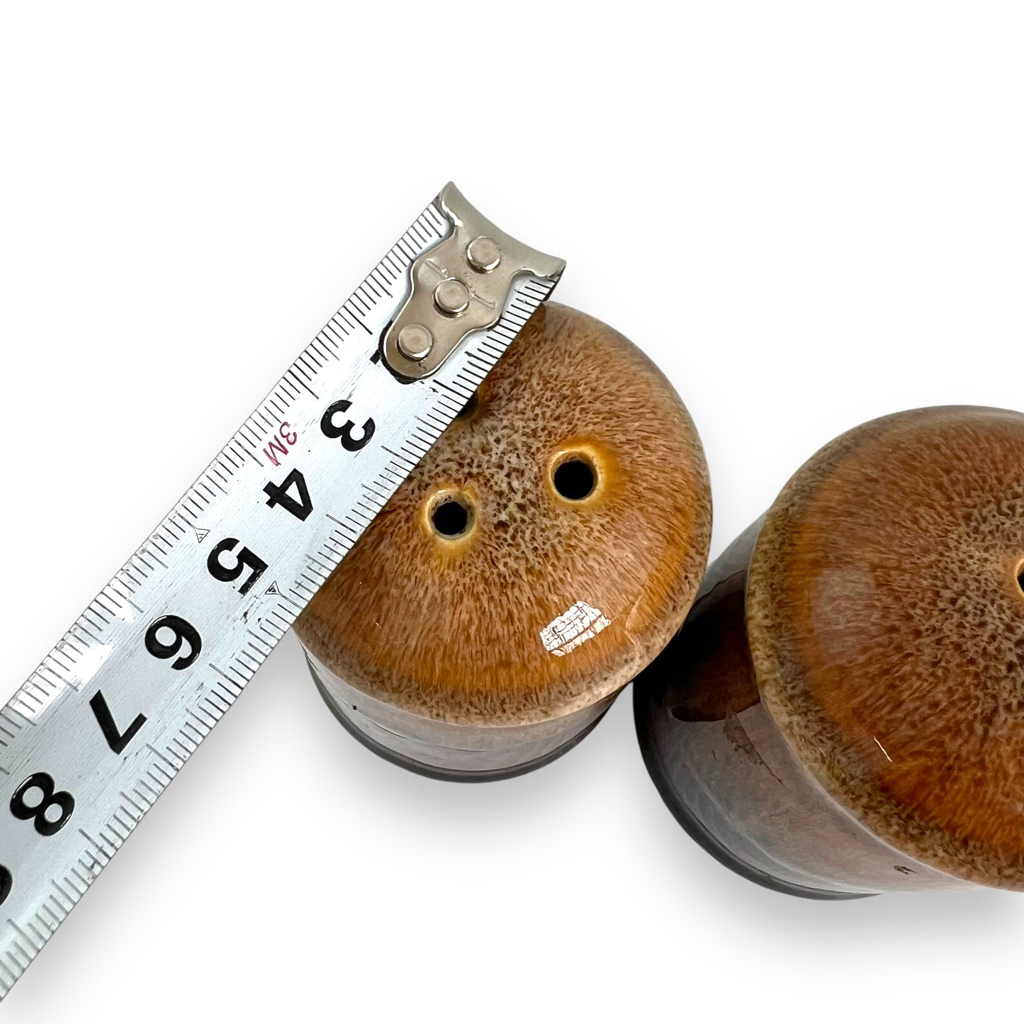 Brown Glaze Drip Salt & Pepper Shaker Set