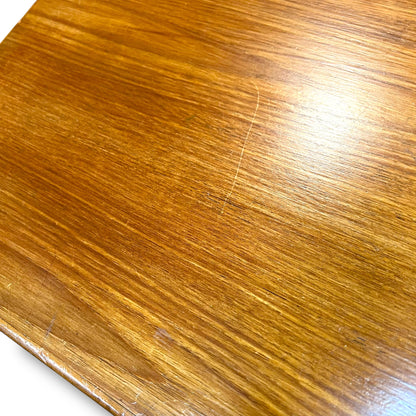 Mid-Century 8-Drawer Wooden Office Desk with Sculpted Handles