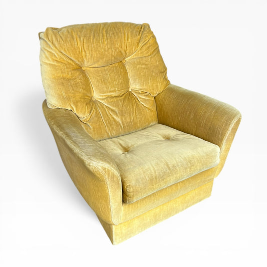 Fler Yellow Velvet Single Lounge Chair