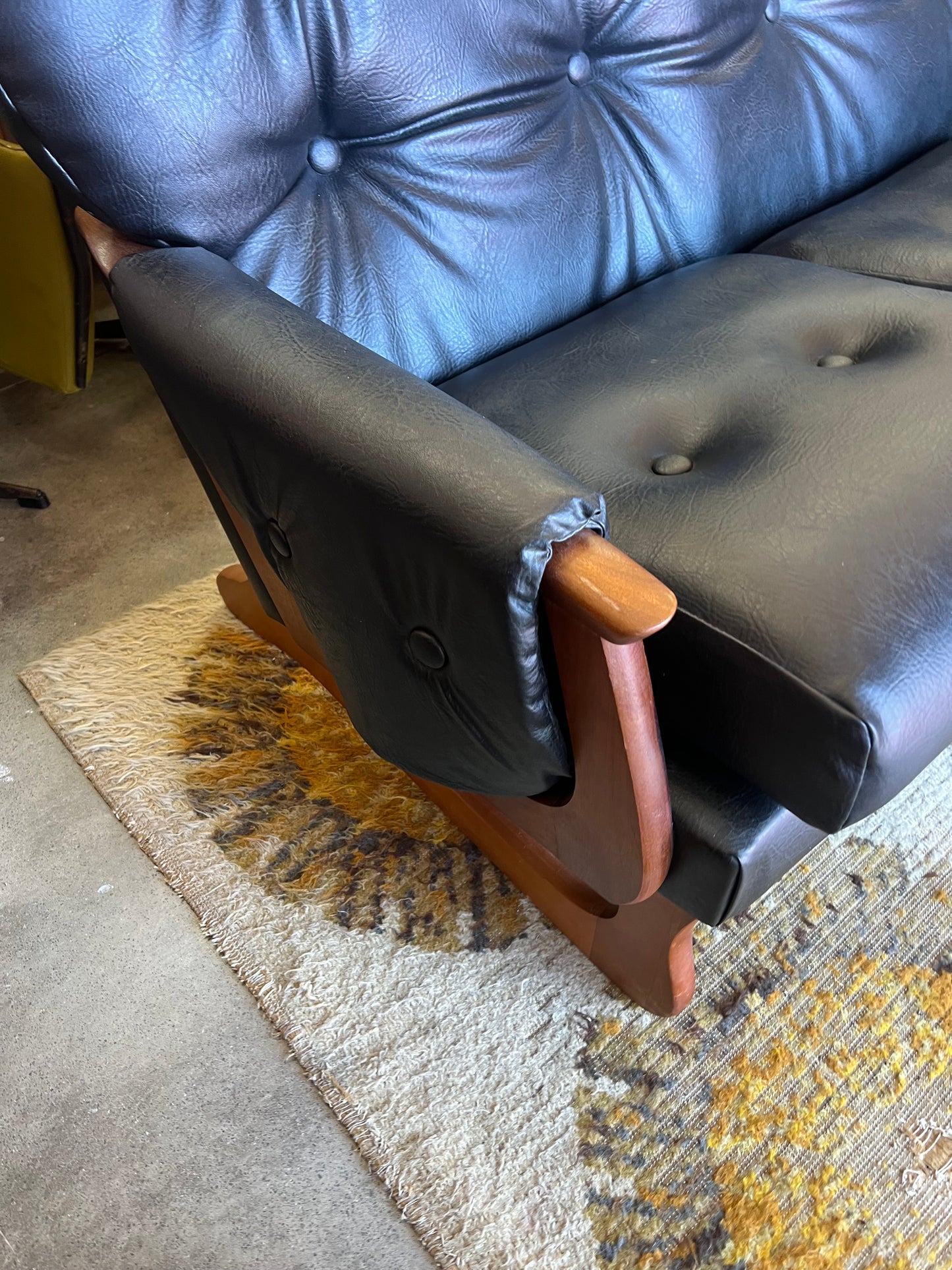 Black Vinyl 3-Seater Sofa by Mayline Furniture (Collingwood VIC) – Solid Timber Frame