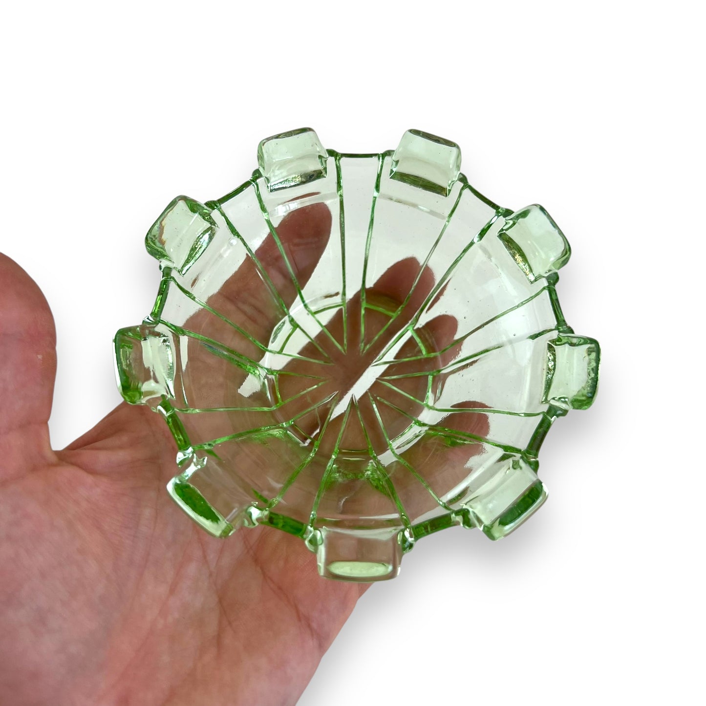 Green Glass trinket Bowl