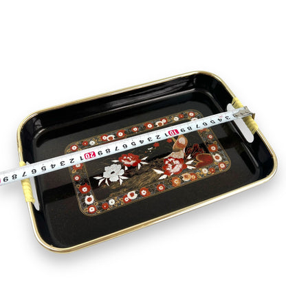Black and red Peacock Plastic Tray