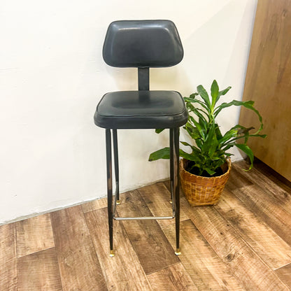 Black Vinyl Steel Leg Stool