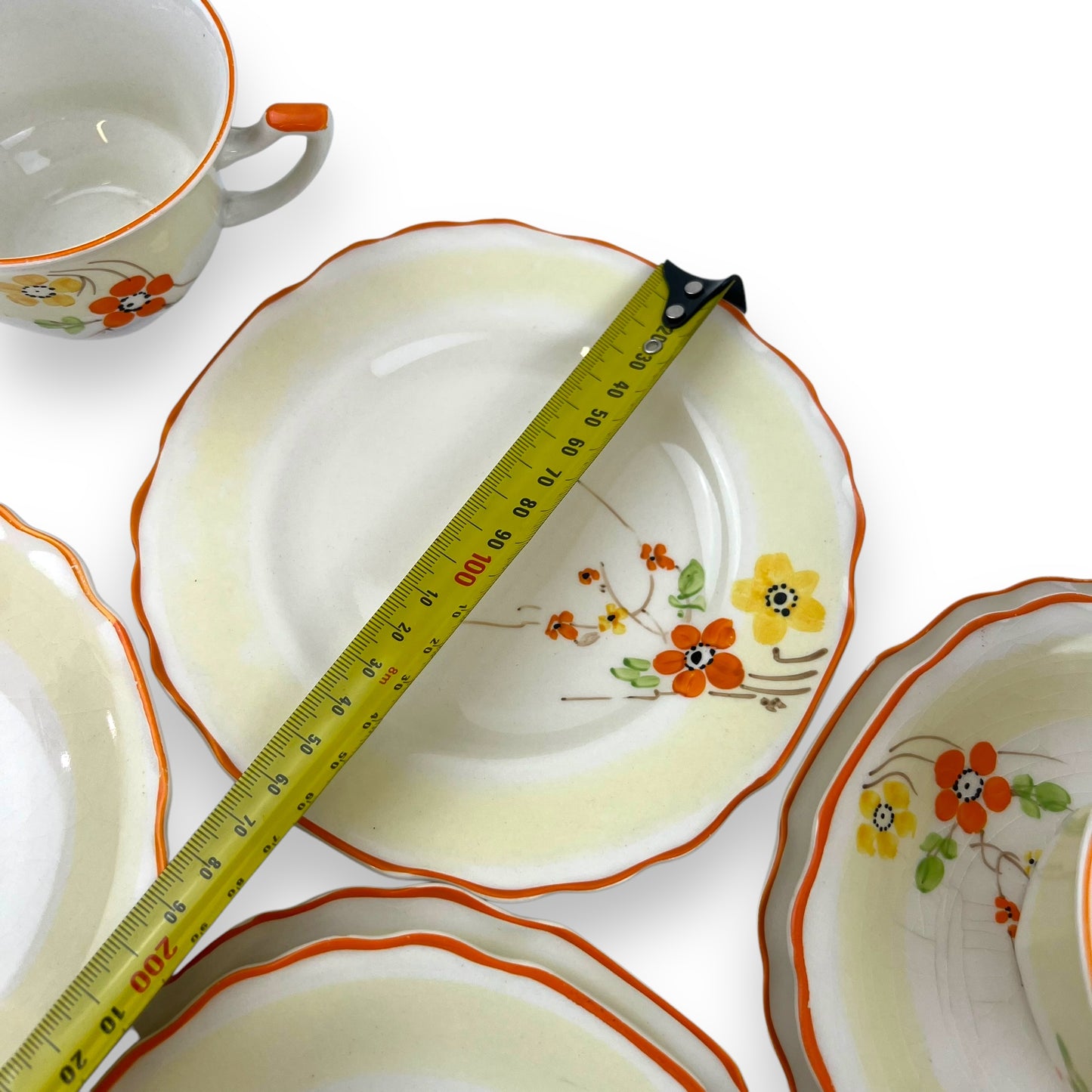 Hand painted flower tea cup set - made in England