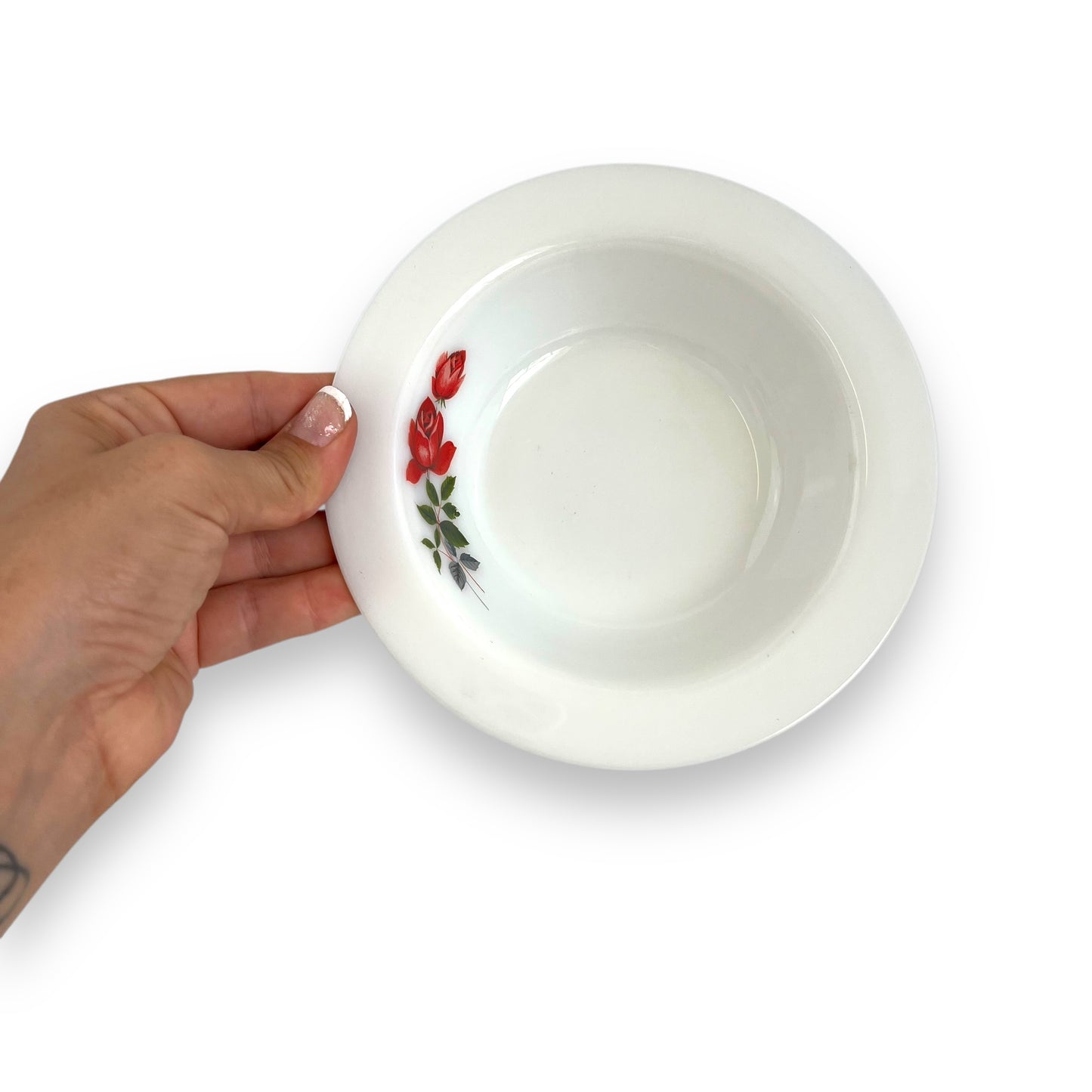 Pyrex “June Rose” Milk Glass Dessert Bowls - Set of 7