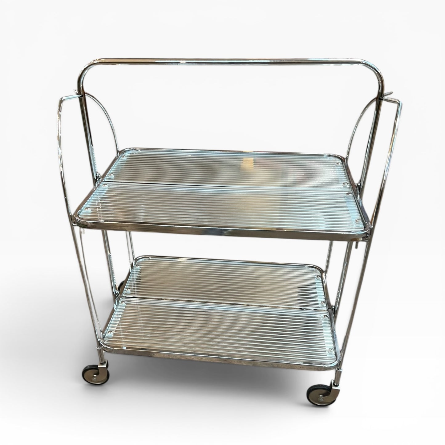 Chrome Folding Bar Cart / Trolley