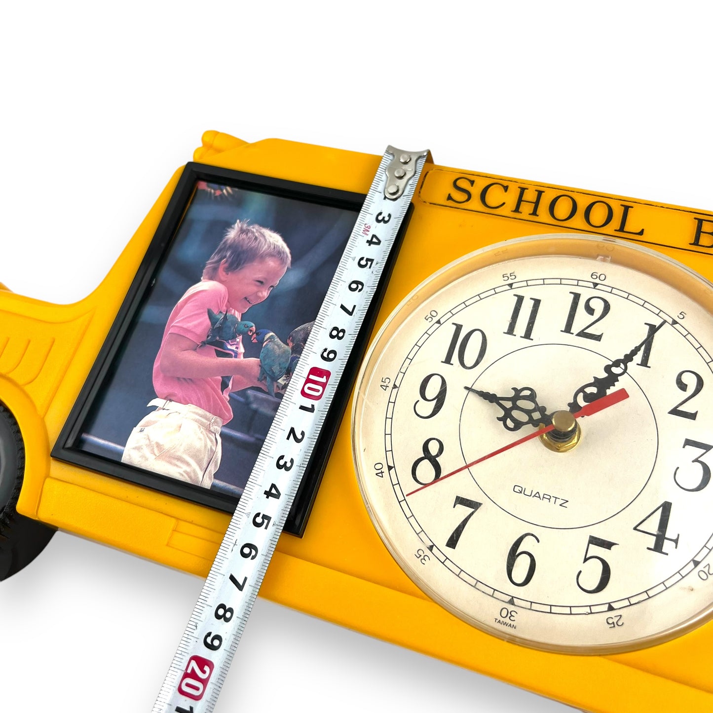 Yellow School Bus Clock & Picture Frame