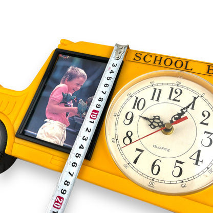 Yellow School Bus Clock & Picture Frame
