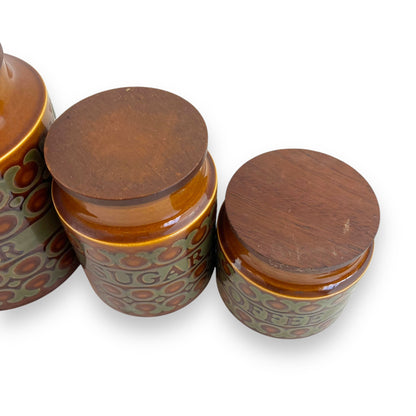 Hornsea Canister Set- Flour, Tea, Sugar & Coffee