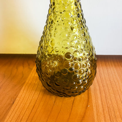 Olive Green Hobnail Genie Bottle