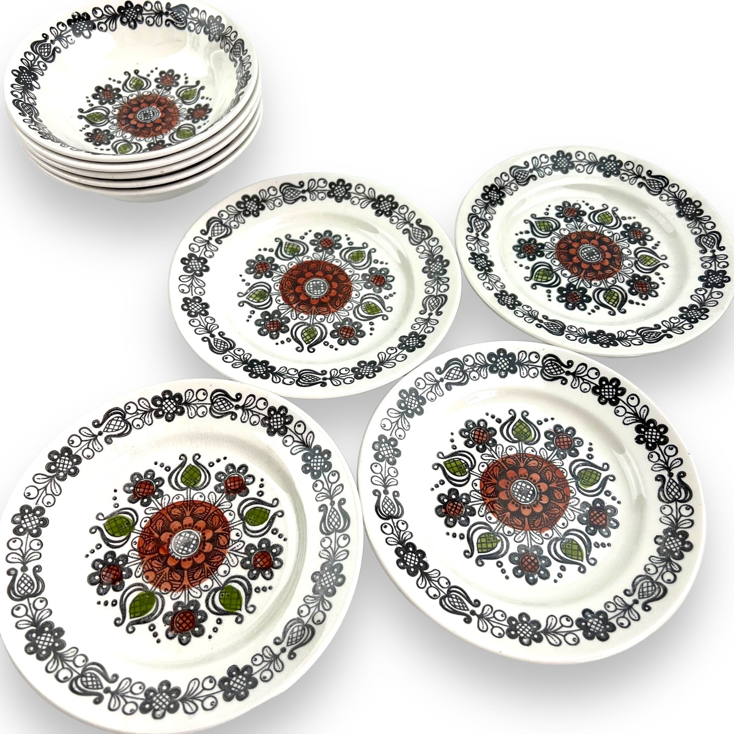 Broadhurst Side Plates x4 & bowls x5