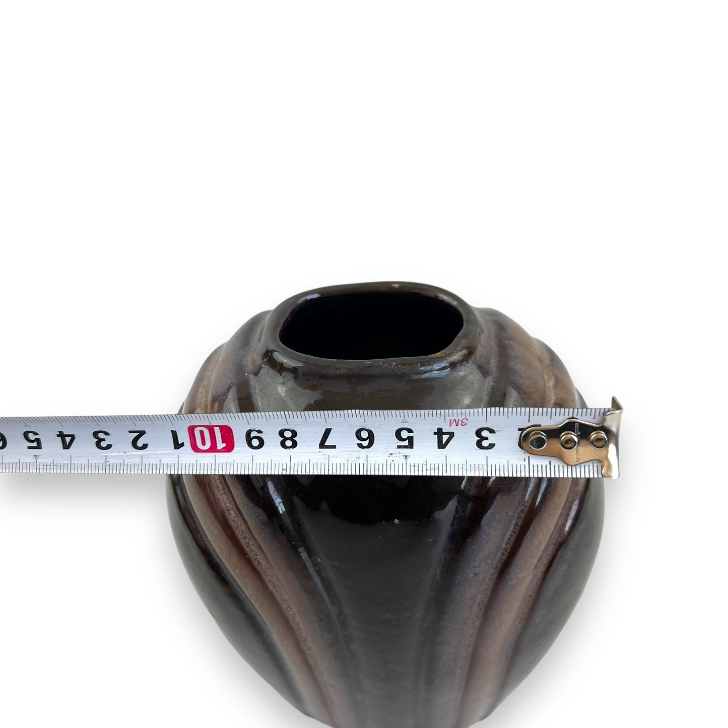 Black & Brown Pleated Vase