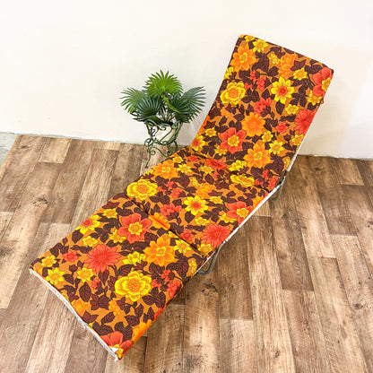 Retro Flower Sun Lounger Cushion
