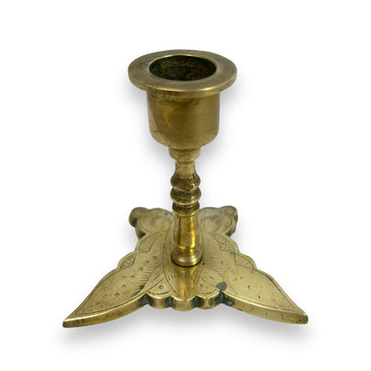 Brass Moth Candlestick Holder