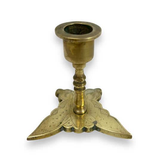 Brass Moth Candlestick Holder