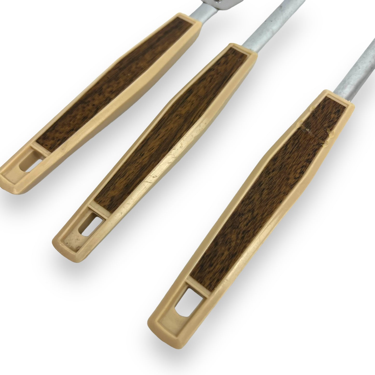 Kitchen Utensils Set x3 Brown Plastic Handles