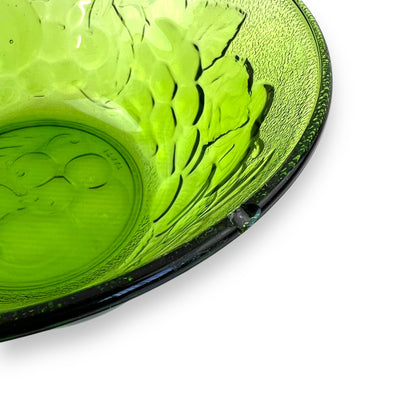 Green Glass Fruit Pattern Bowl