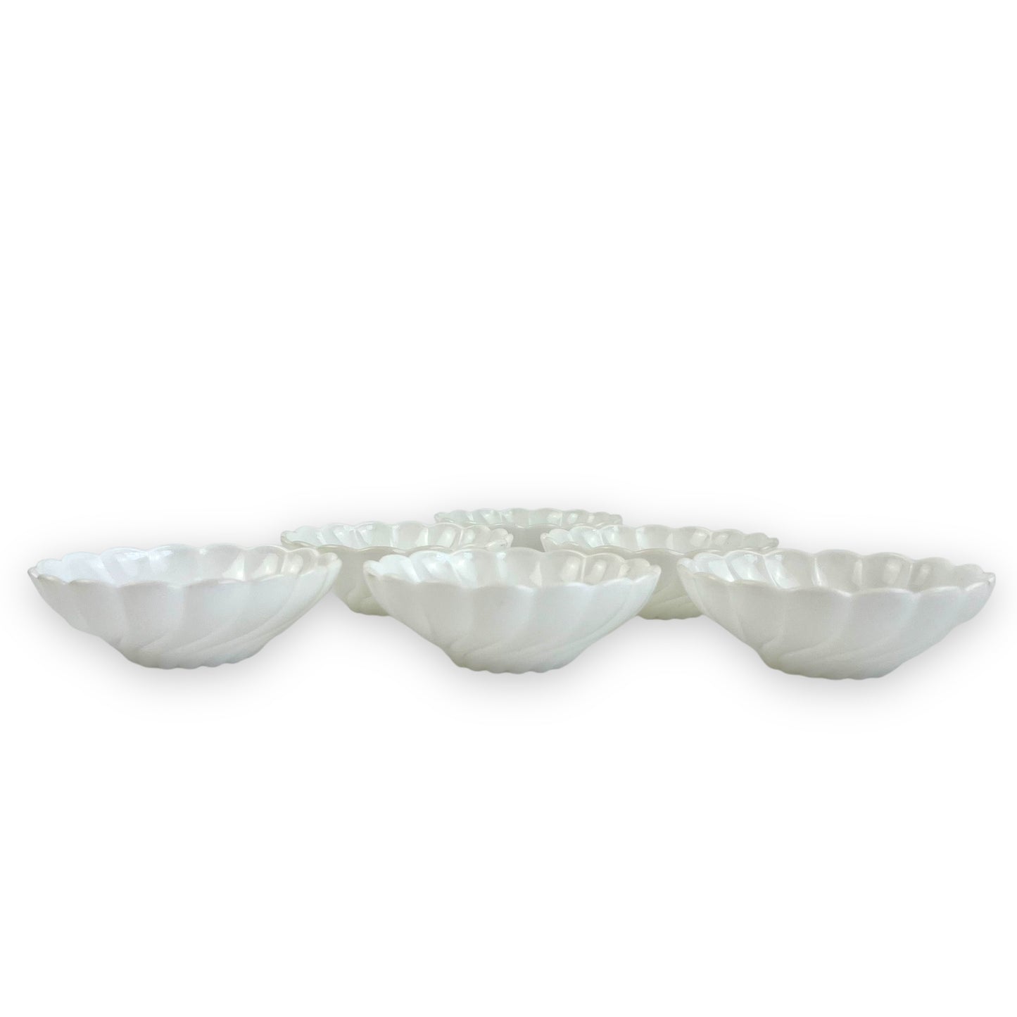 Set of 6 Vintage Milk Glass Bowls