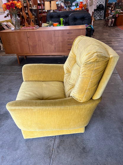 Fler Yellow Velvet Single Lounge Chair (Hole on side)