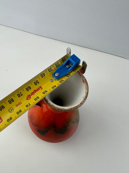 West German Pottery Orange & Brown handled Vase 483/74
