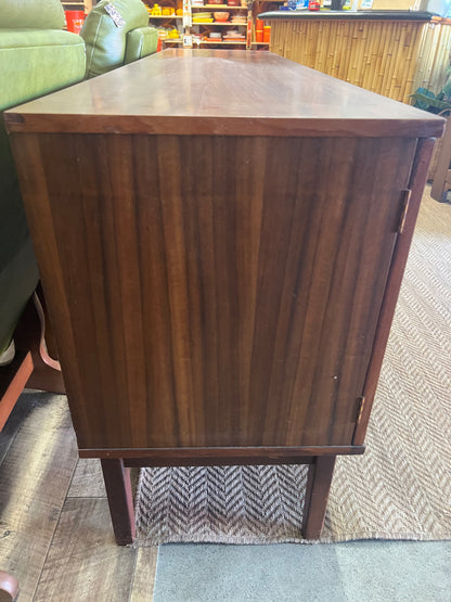 Avalon Mid Century Walnut Sideboard / Buffet Cabinet with Carved Doors