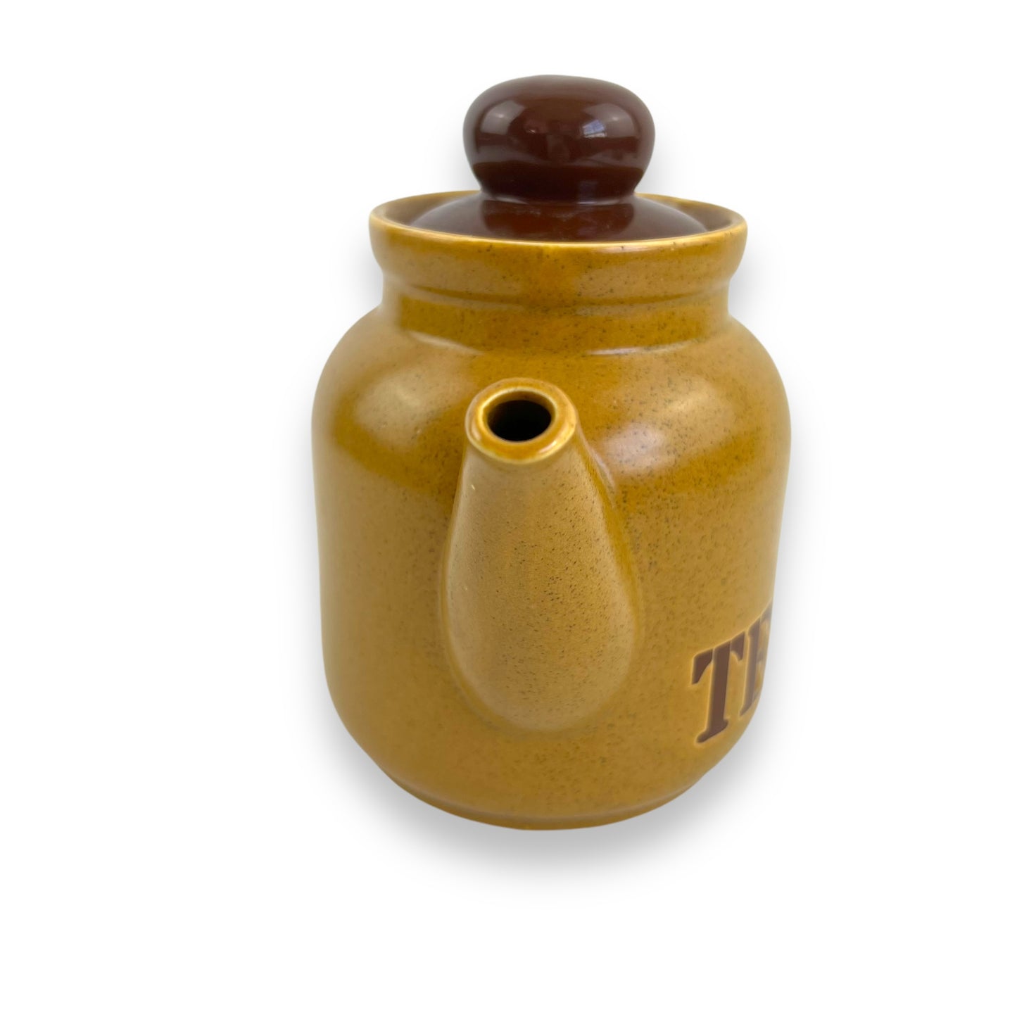 Caramel Coloured Teapot with brown lid - Made in Japan