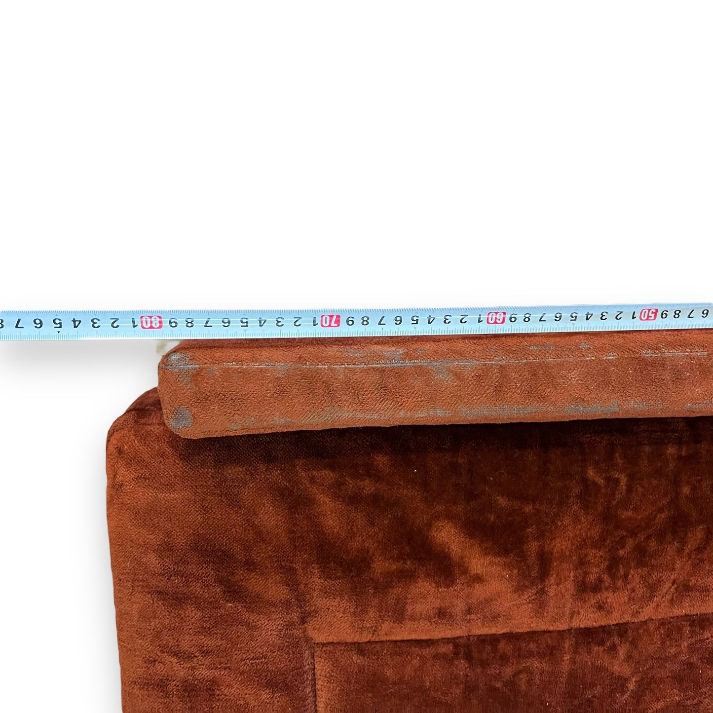 Orange Maroon Crushed Velvet Single Lounge Chair