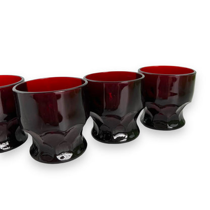 Anchor Hocking Ruby Red Georgian Glass Set of 6