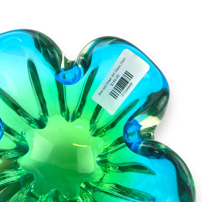 Blue and Green Art Glass Dish