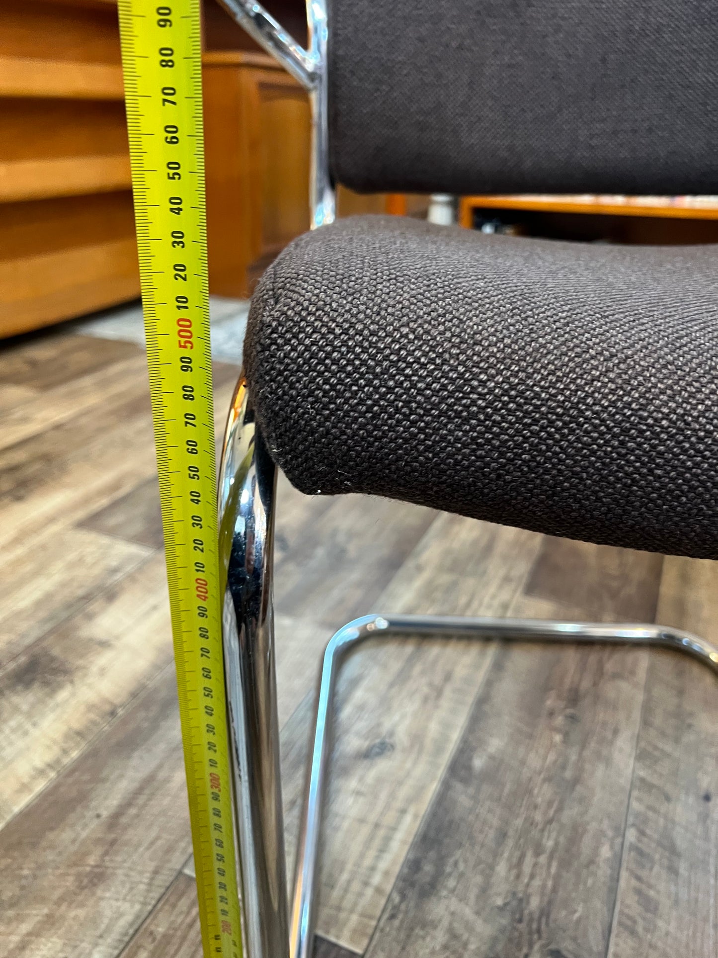 Devling Chrome Cantilever Armchair | Mid Century Modern Office Chair