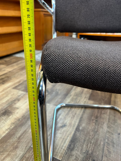 Devling Chrome Cantilever Armchair | Mid Century Modern Office Chair