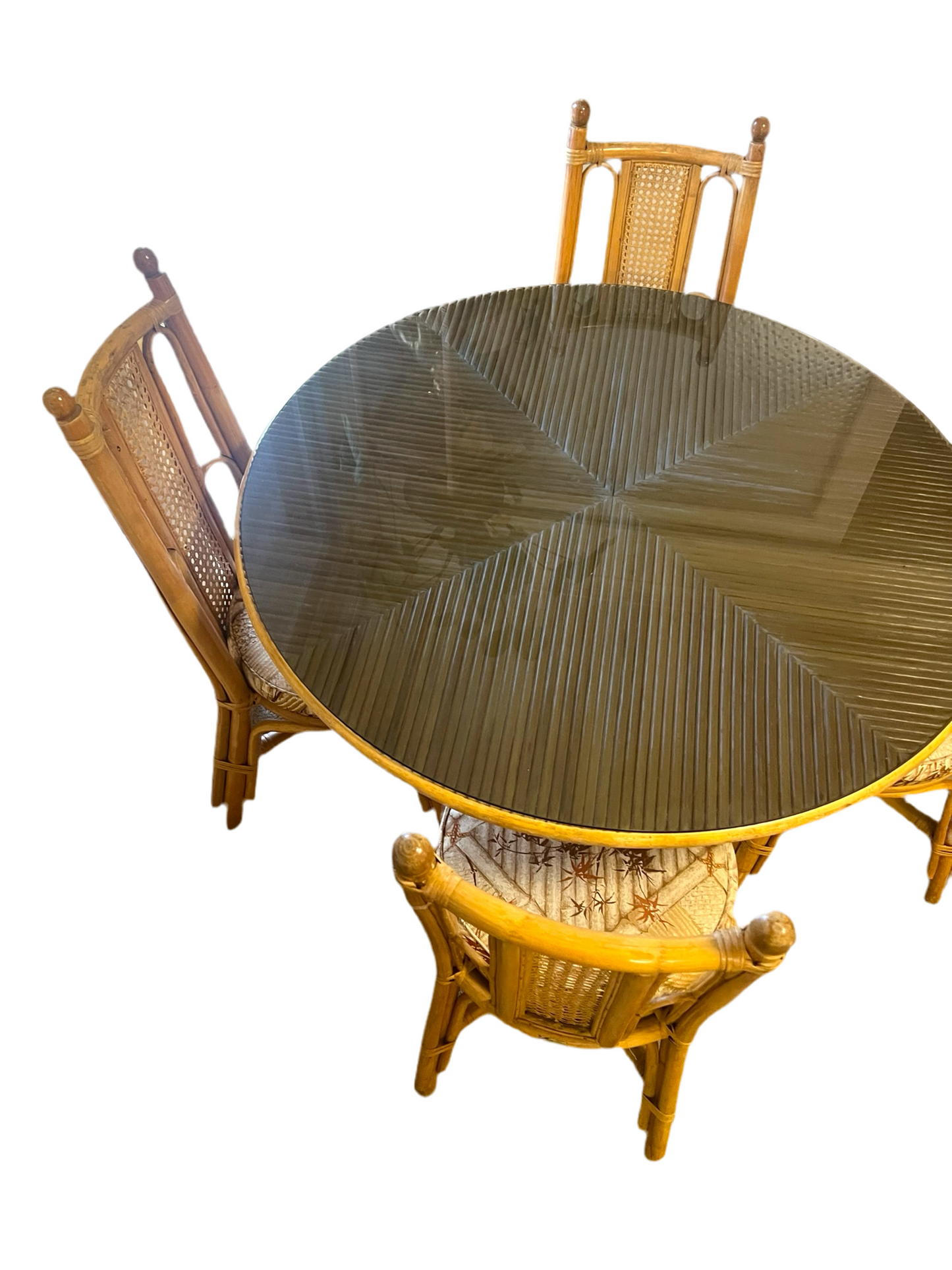 Cane Dining Table & 4 Chairs