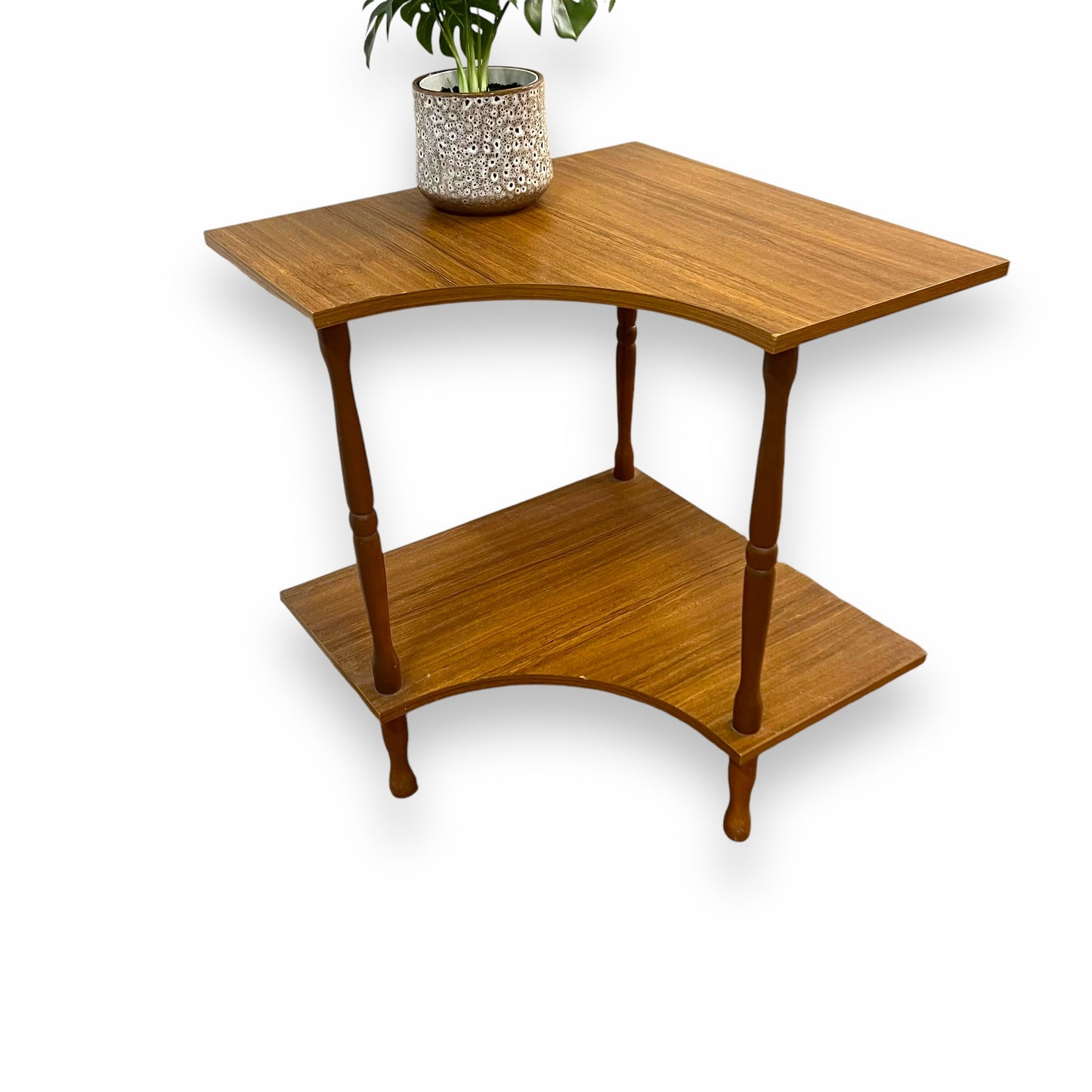 Brown Laminate Corner Table / Shelf