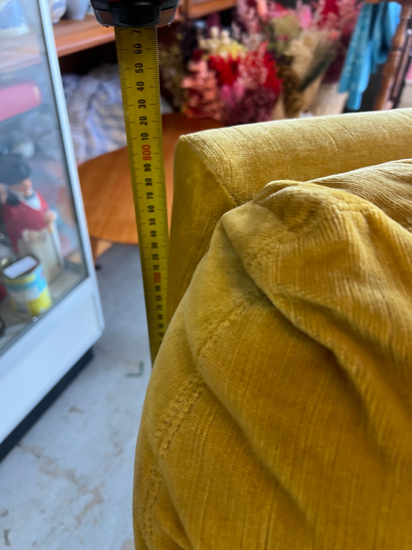 Fler Yellow Velvet Three-Seater Lounge