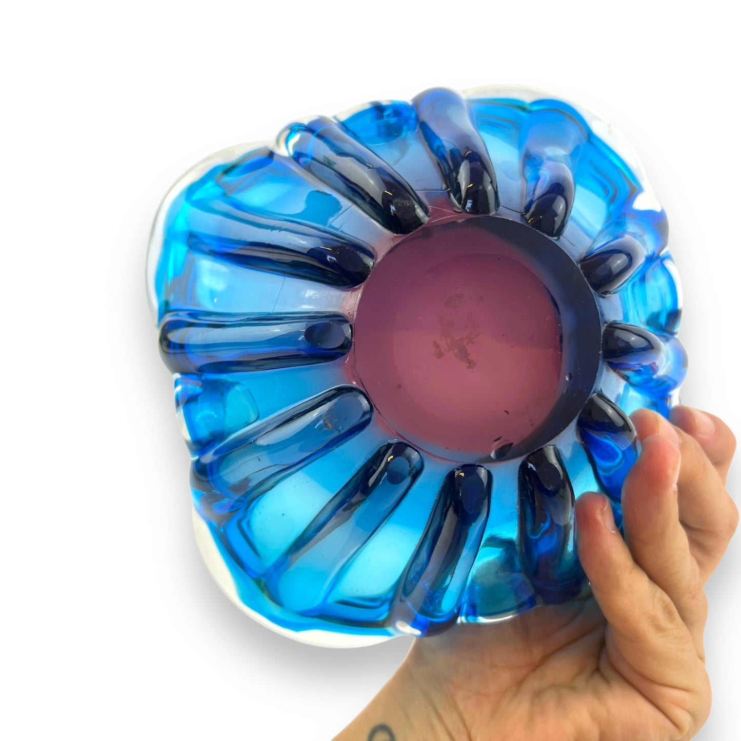Blue Art Glass Dish