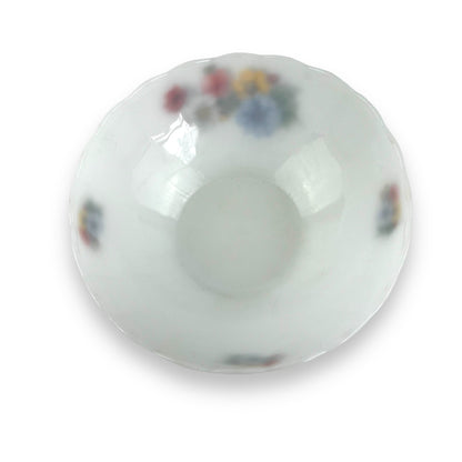 Arcopal France Multicolour flower white glass bowl