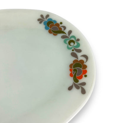 JAJ Pyrex Oval plate colourful flower pattern edges