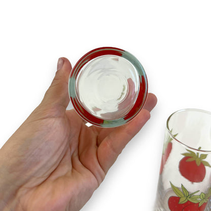 Strawberry Pattern Glass Set of 5