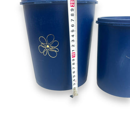 Retro Blue Tupperware Storage Container set of 2