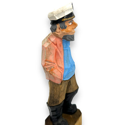 Vintage Carved Wooden Sea Captain Statue