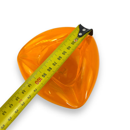 Bright Orange Art Glass Triangular Ashtray