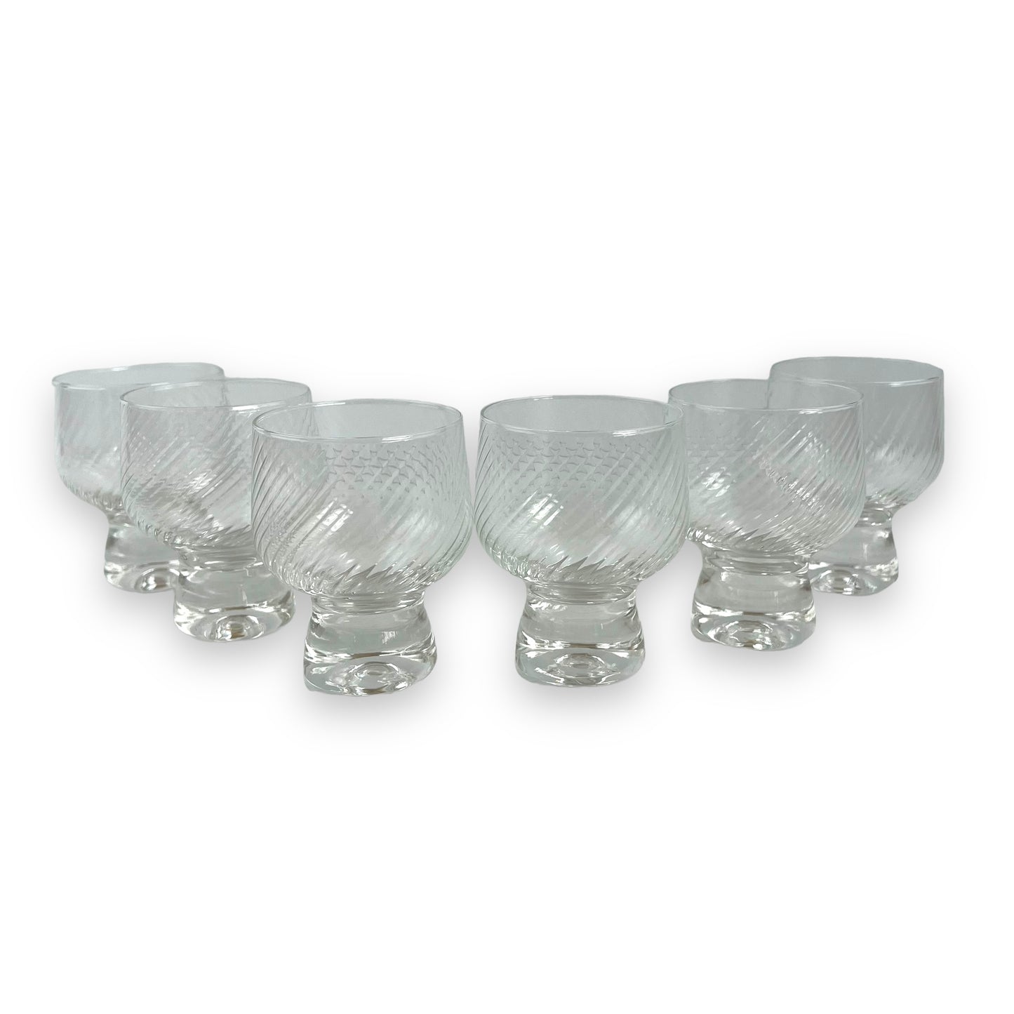 Crown Corning “Regis” Swirl 8.5cm tall glass set of 6