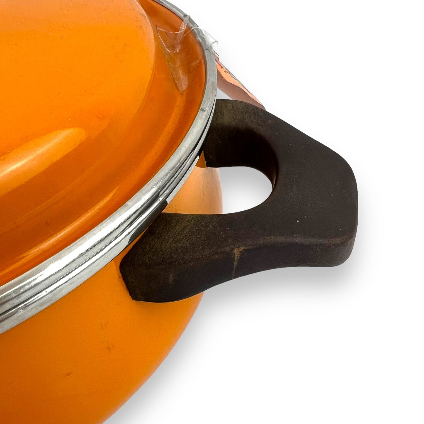 Orange Flower Enamel Large Cooking Pot with Lid