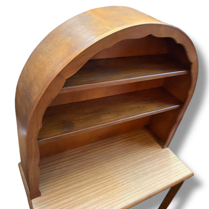 Hutch Display Cabinet with Glass Sliding Doors & Arched Top