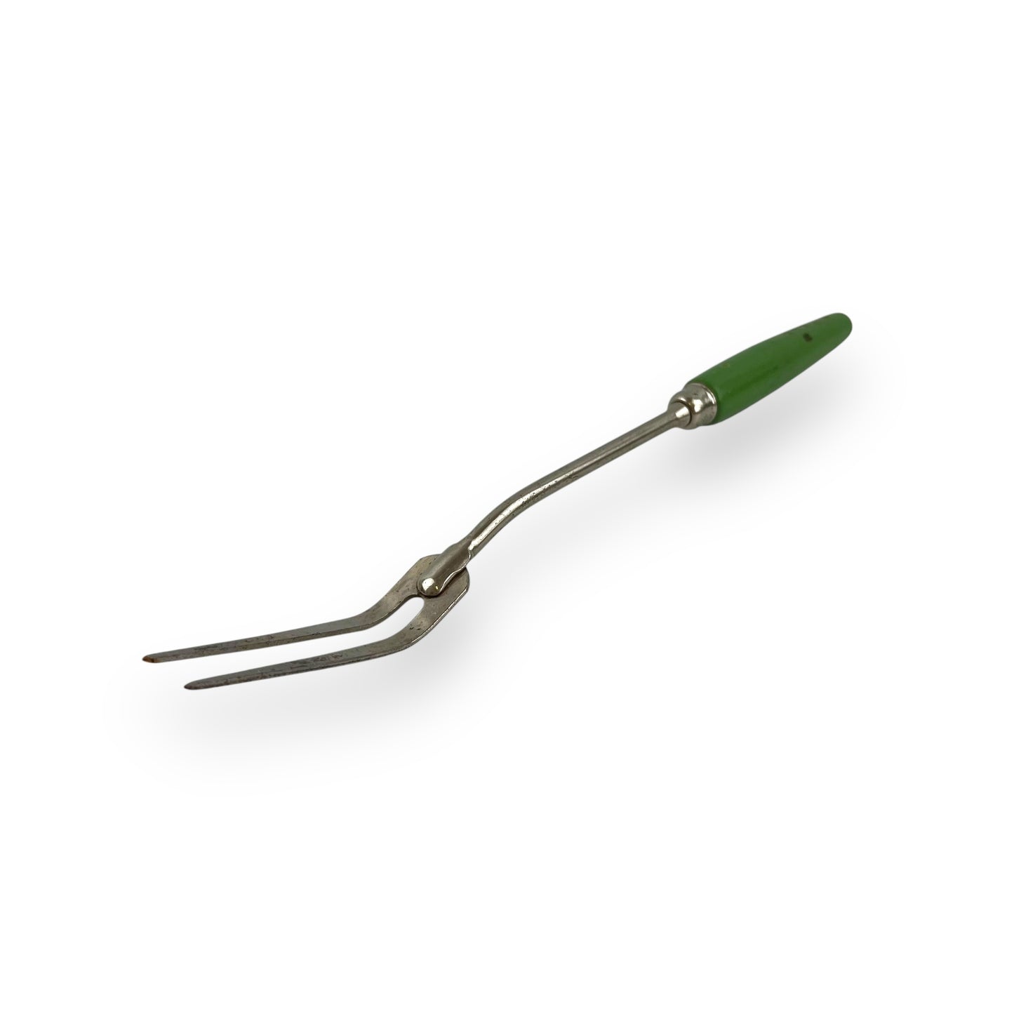 Green Handle Two Prong Fork Utensil