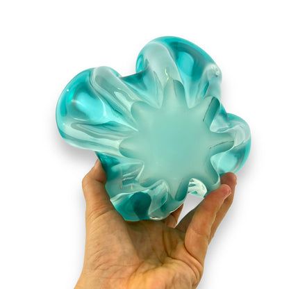 Light Blue Art Glass Dish