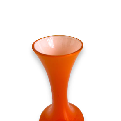 Orange Cased Glass Vase – Vibrant Retro Decor Statement Piece
