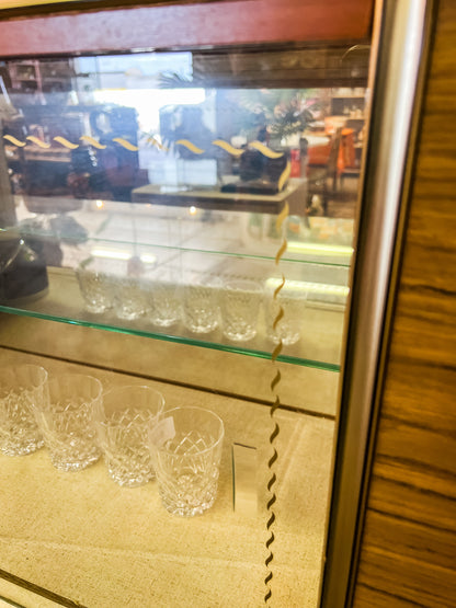 Cocktail Sideboard Cabinet with Glass Display and pull down bar section
